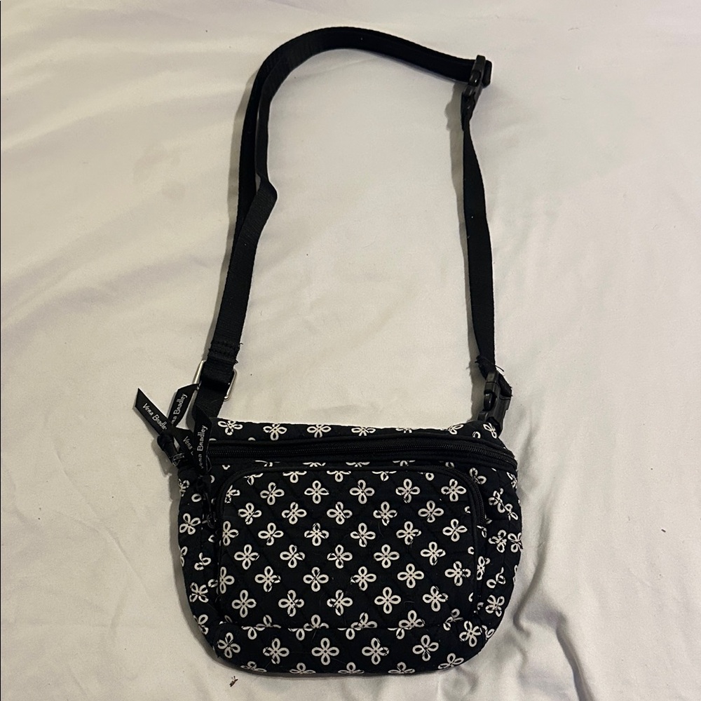 Vera Bradley Black and White Floral Crossbody Bag
